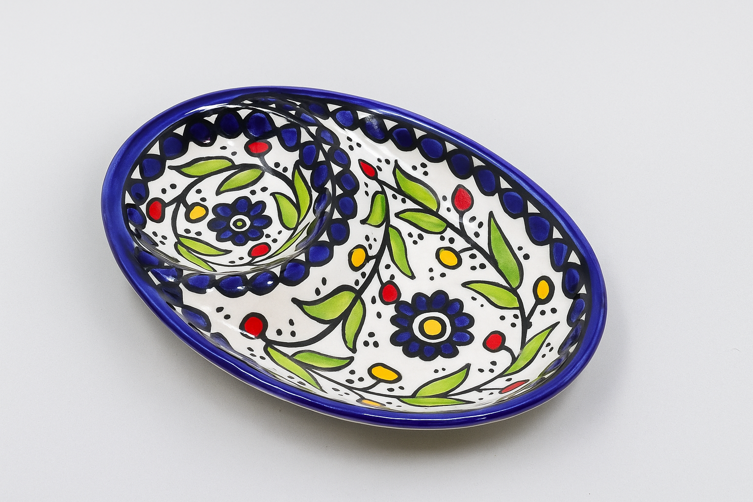 Plate with Dip Bowl | Hebronite Ceramic
