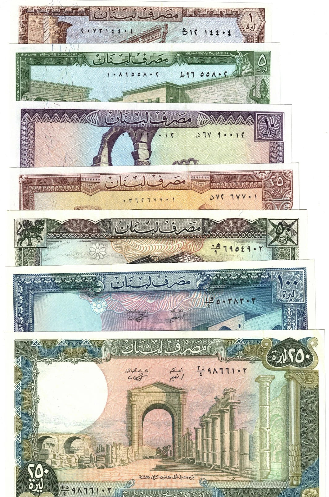 Lebanese Banknotes | Full Set 1980